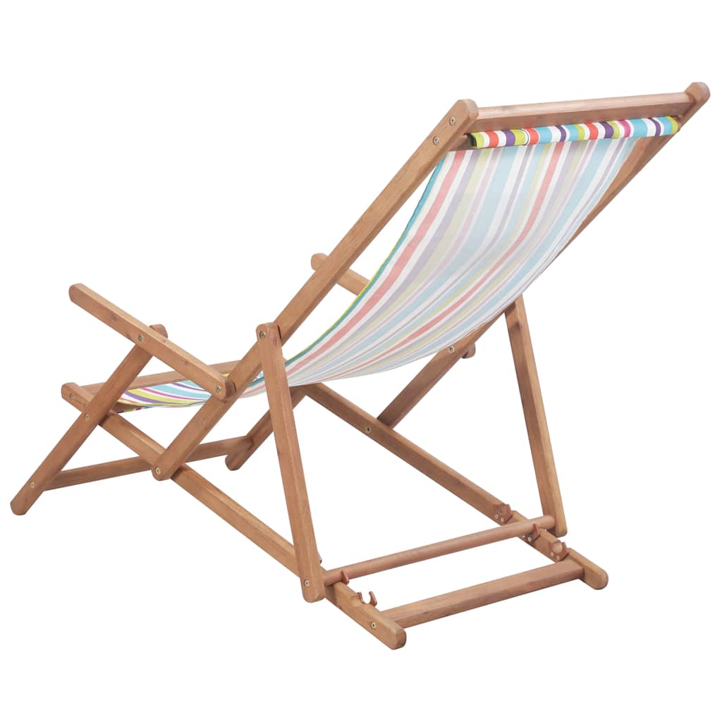 Folding Chair Fabric and Wooden Frame Multicolour
