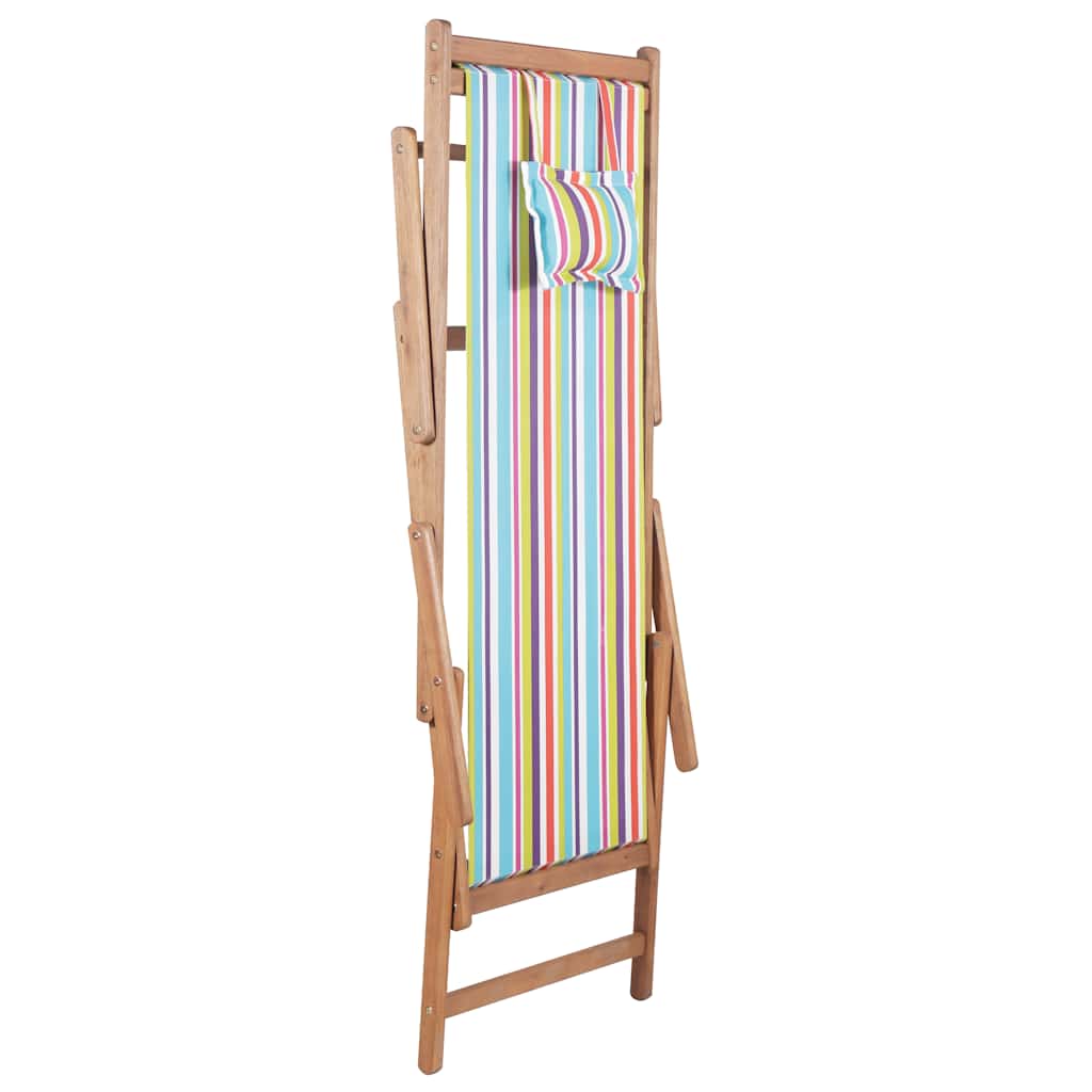 Folding Chair Fabric and Wooden Frame Multicolour