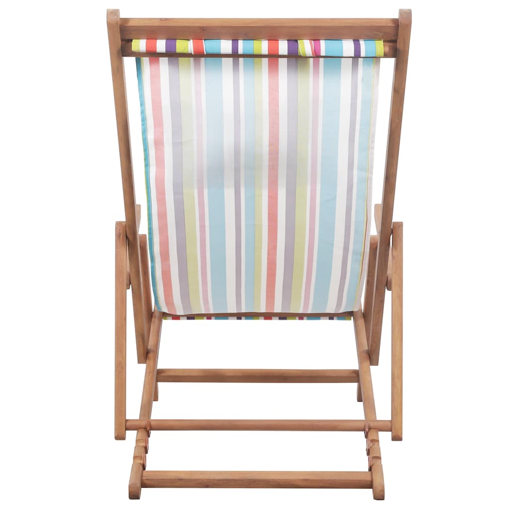 Folding Chair Fabric and Wooden Frame Multicolour