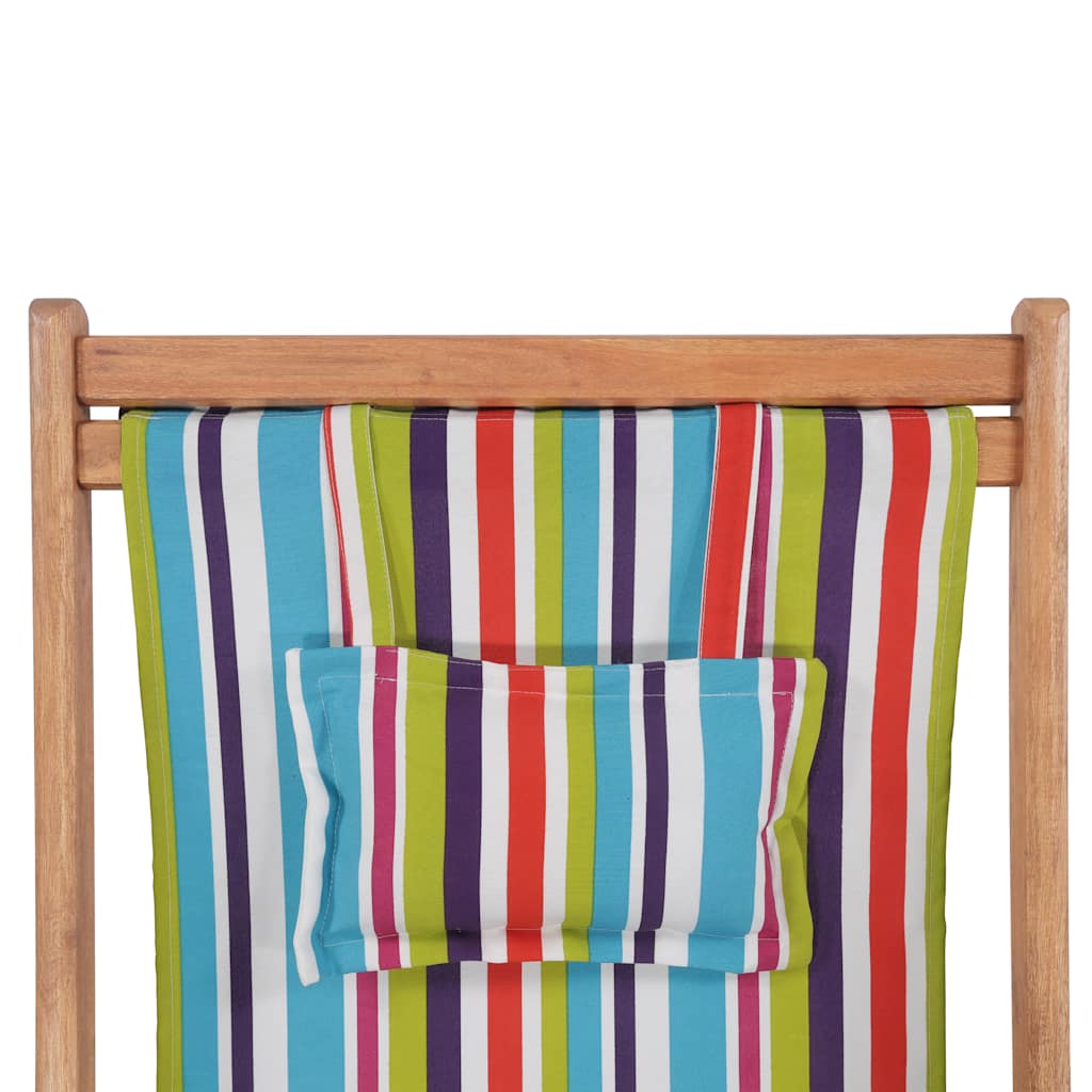 Folding Chair Fabric and Wooden Frame Multicolour