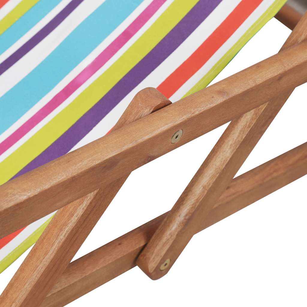 Folding Chair Fabric and Wooden Frame Multicolour