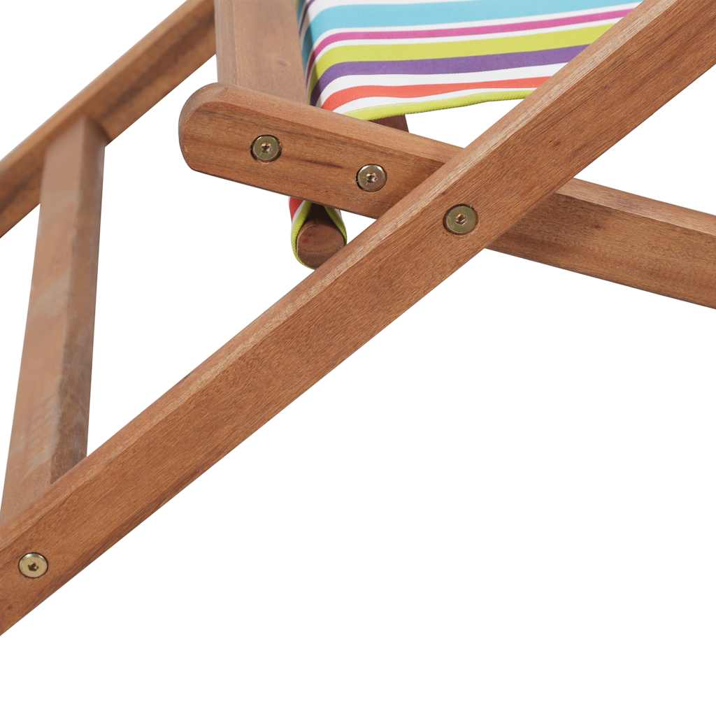 Folding Chair Fabric and Wooden Frame Multicolour