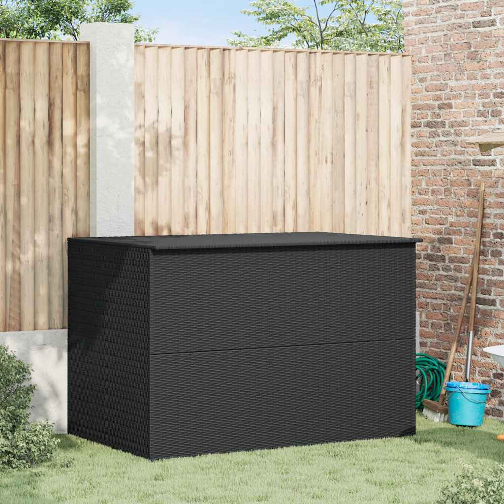 Garden Storage Box Black 150x100x100 cm Poly Rattan