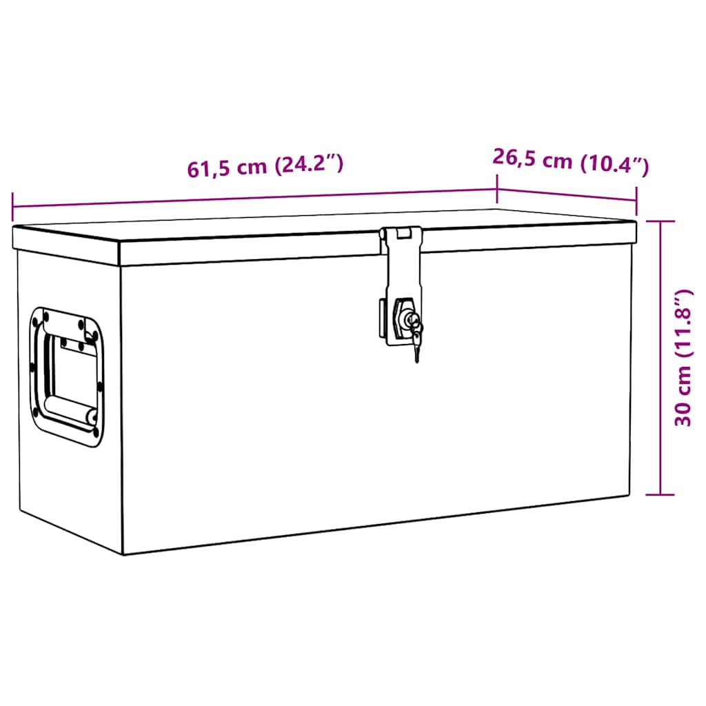 Aluminium Box 61.5x26.5x30 cm Silver