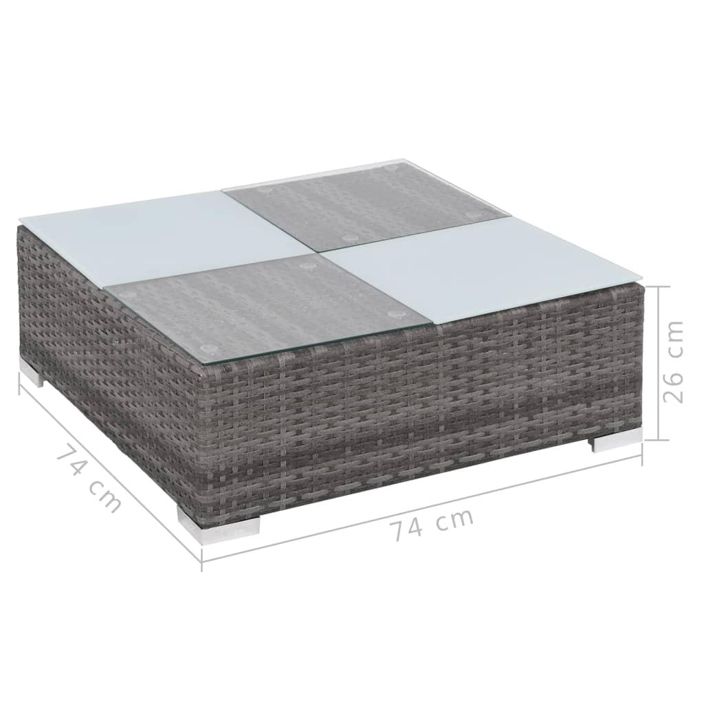 8 Piece Garden Lounge Set with Cushions Poly Rattan Grey