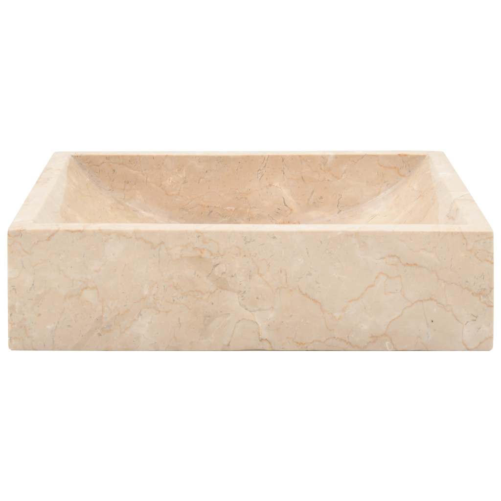 Sink 45x30x12 cm Marble High Gloss Cream