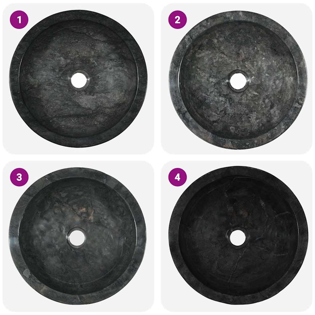 Sink 40x12 cm Marble Black