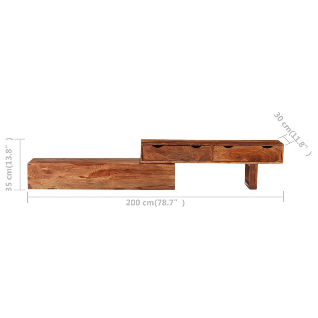 TV Cabinet Brown 200x30x35 cm Solid Wood Acacia