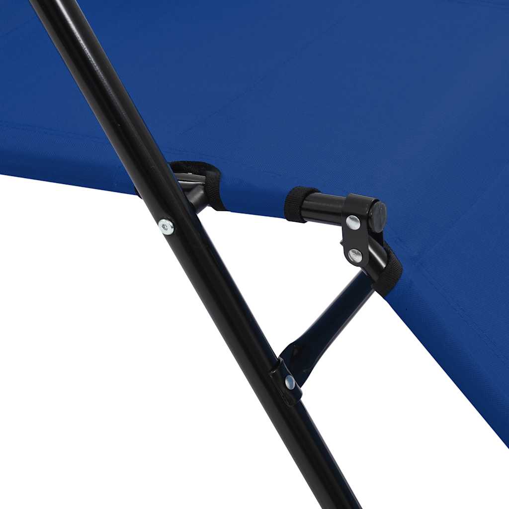 Folding Sun Loungers 2 pcs with Footrests Steel Blue