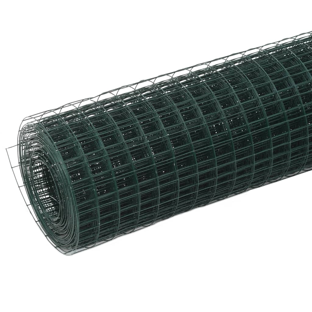 Chicken Wire Fence Steel with PVC Coating 10x1,5 m Green