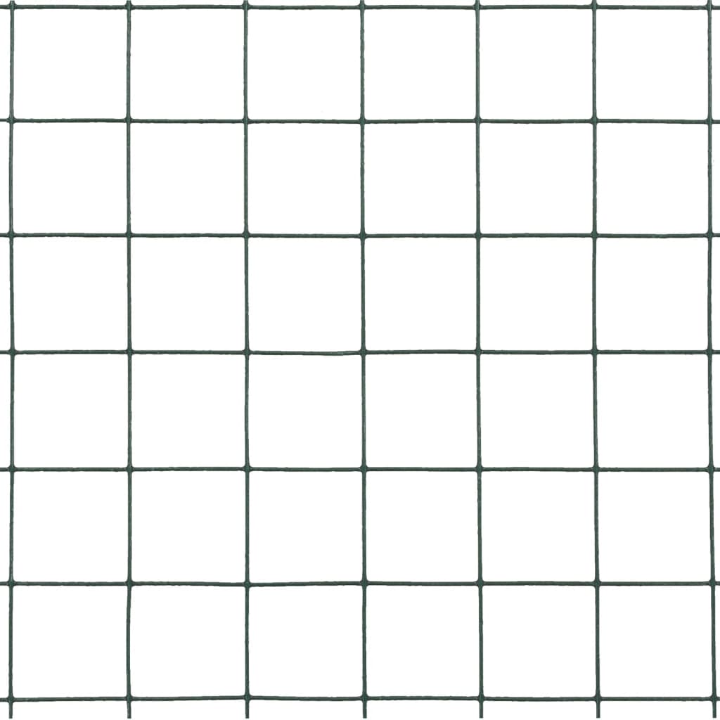Chicken Wire Fence Steel with PVC Coating 10x1,5 m Green