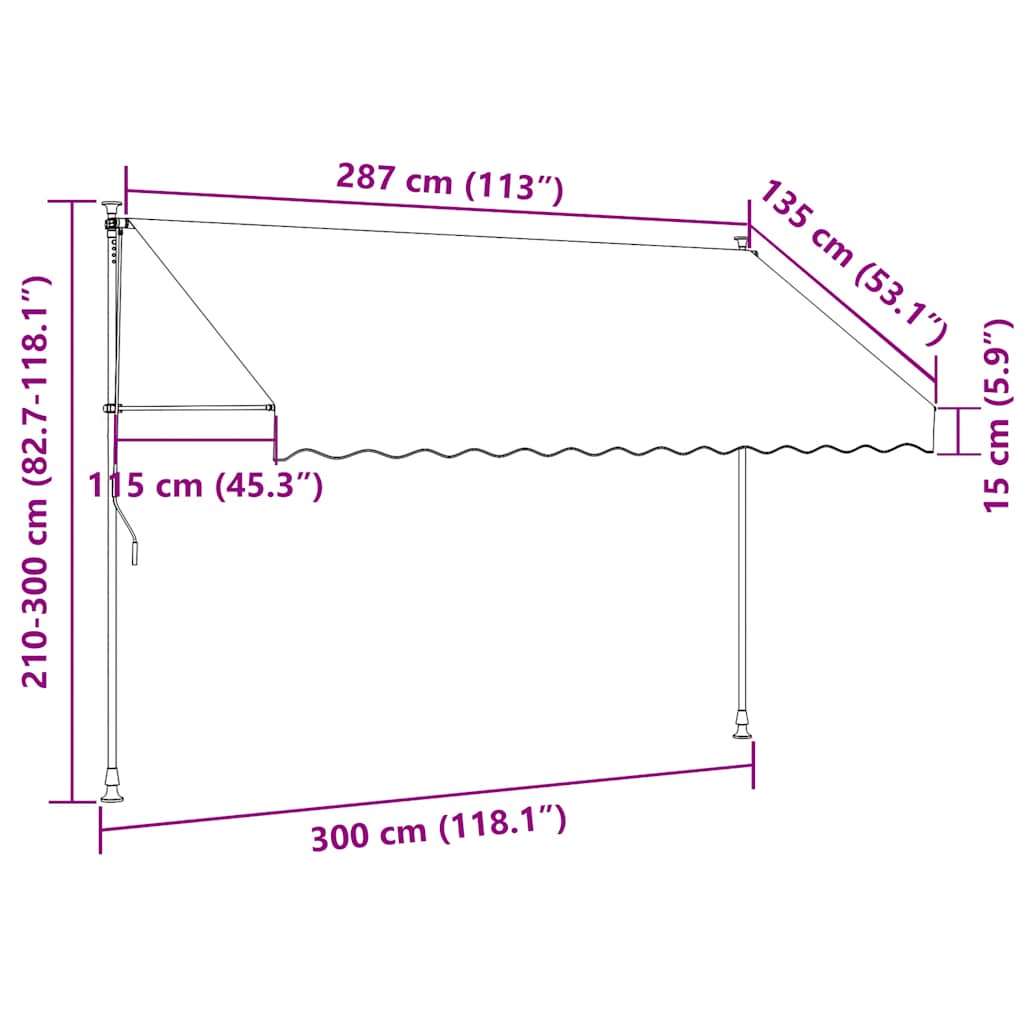 Manual Retractable Awning 300 cm Anthracite