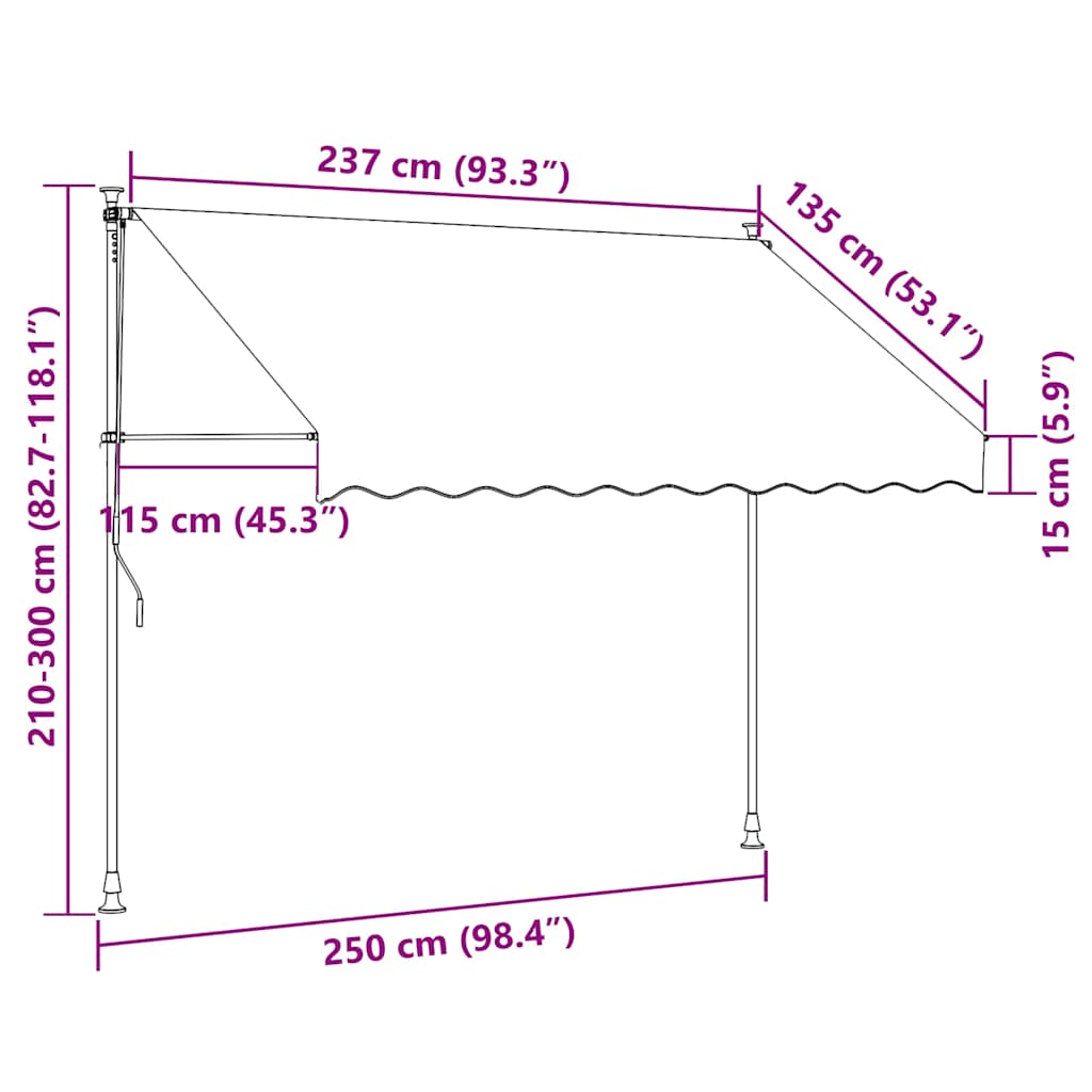 Manual Retractable Awning 250 cm Cream