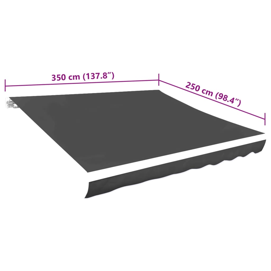Awning Replacement Fabric Grey 350x250 cm Polyester