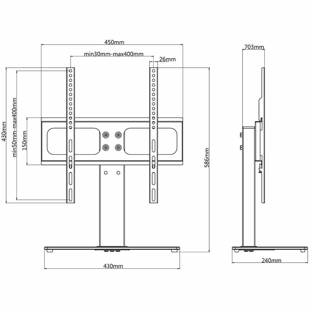 TV Bracket with Base Iron Black 23"-55