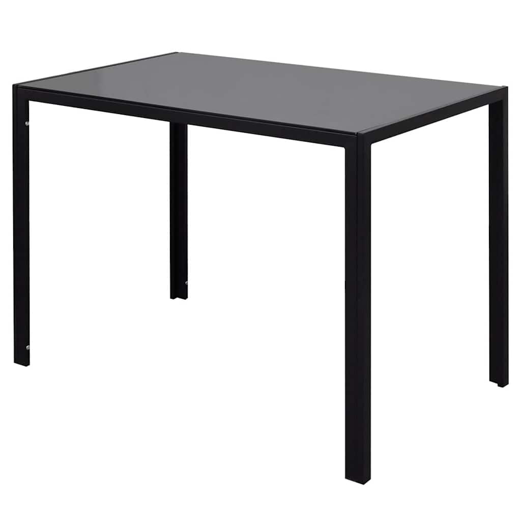 Dining Set 5 Pieces Artificial Leather Black and White