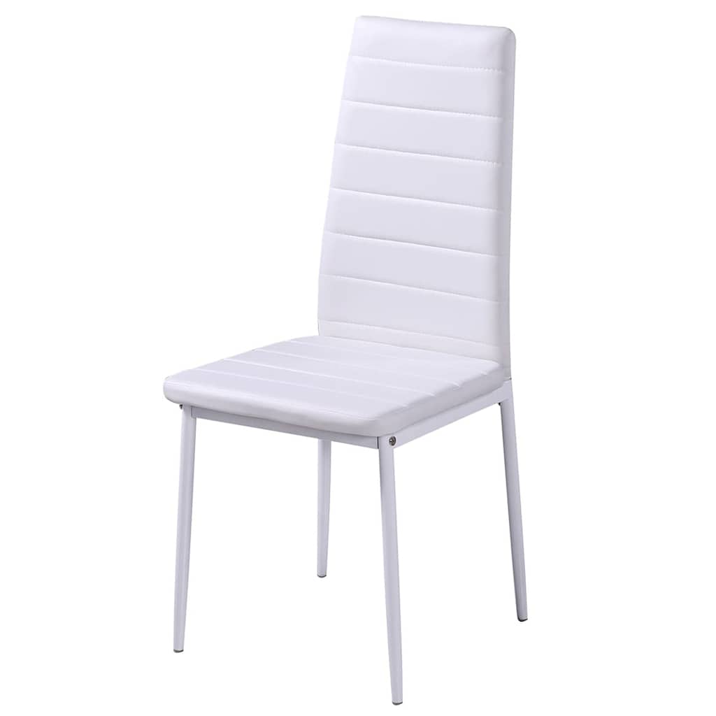 Dining Set 5 Pieces Artificial Leather Black and White