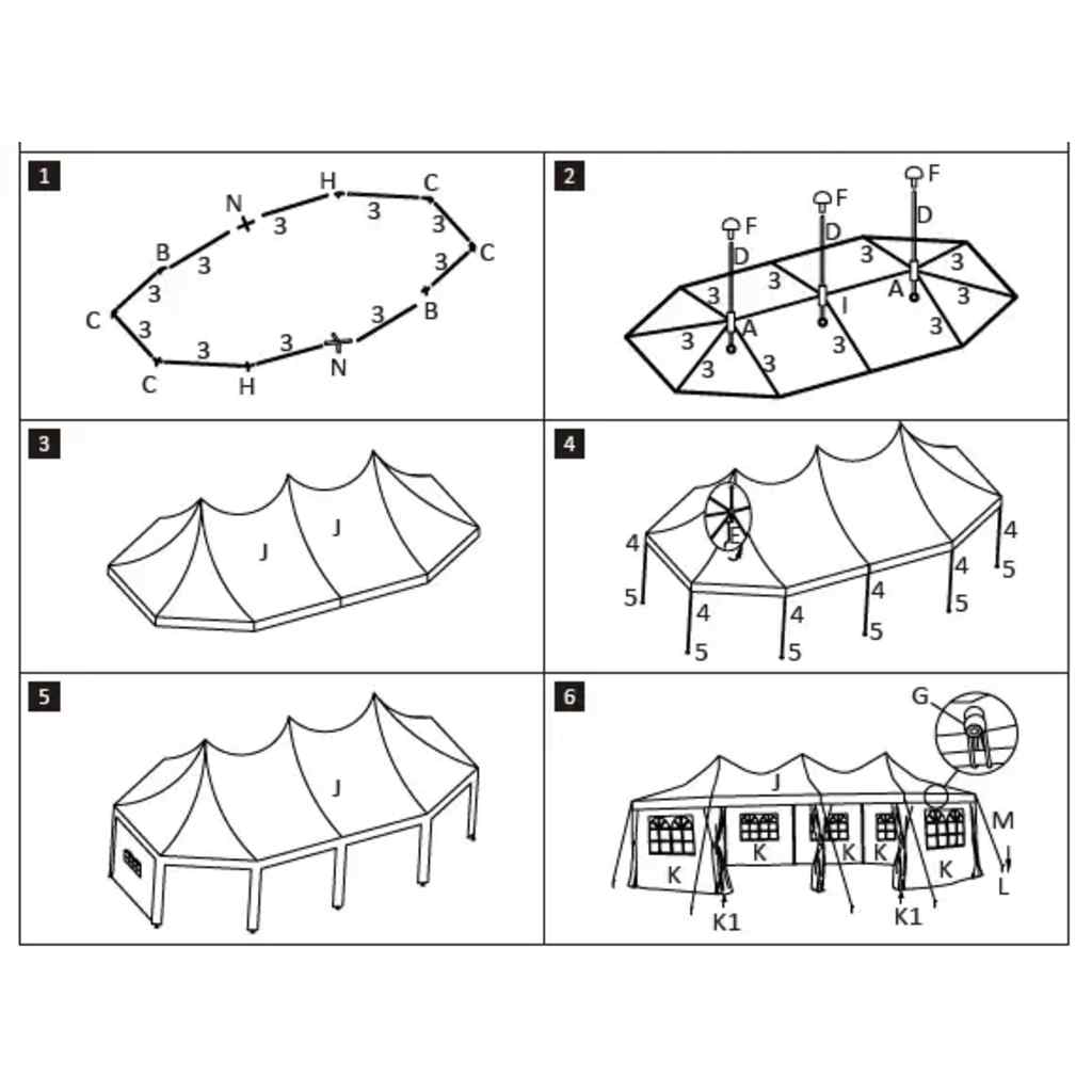 Gazebo Frame White 448 x 320 x 834cm Metal