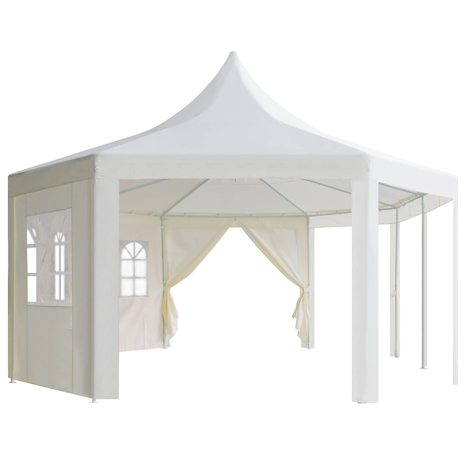Gazebo Frame White 448 x 320 x 834cm Metal