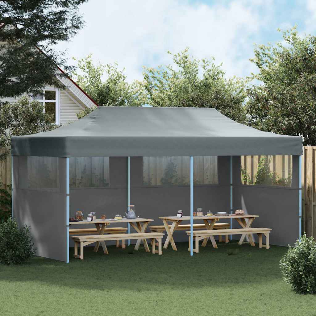 Folding Pop-up Partytent with Sidewalls 3x6 m Anthracite