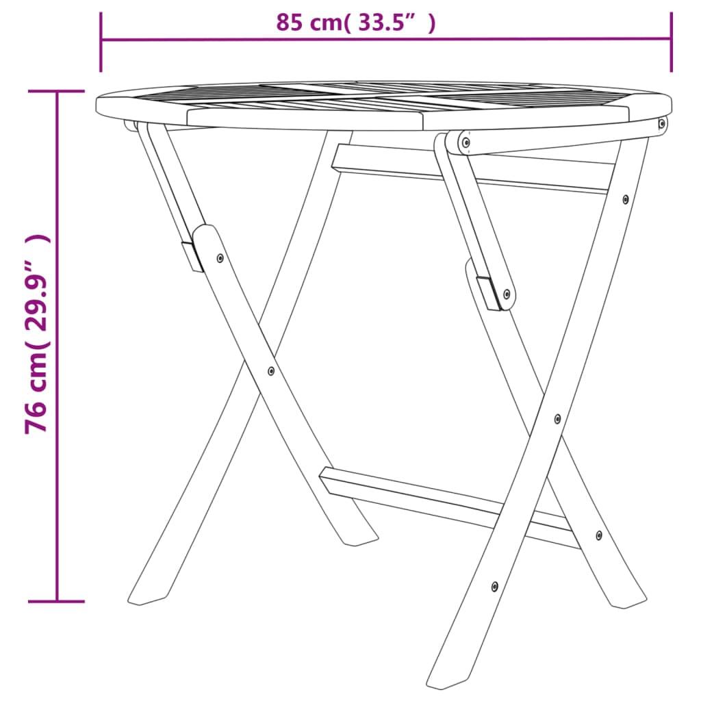 Folding Garden Table 85x76 cm Solid Teak Wood