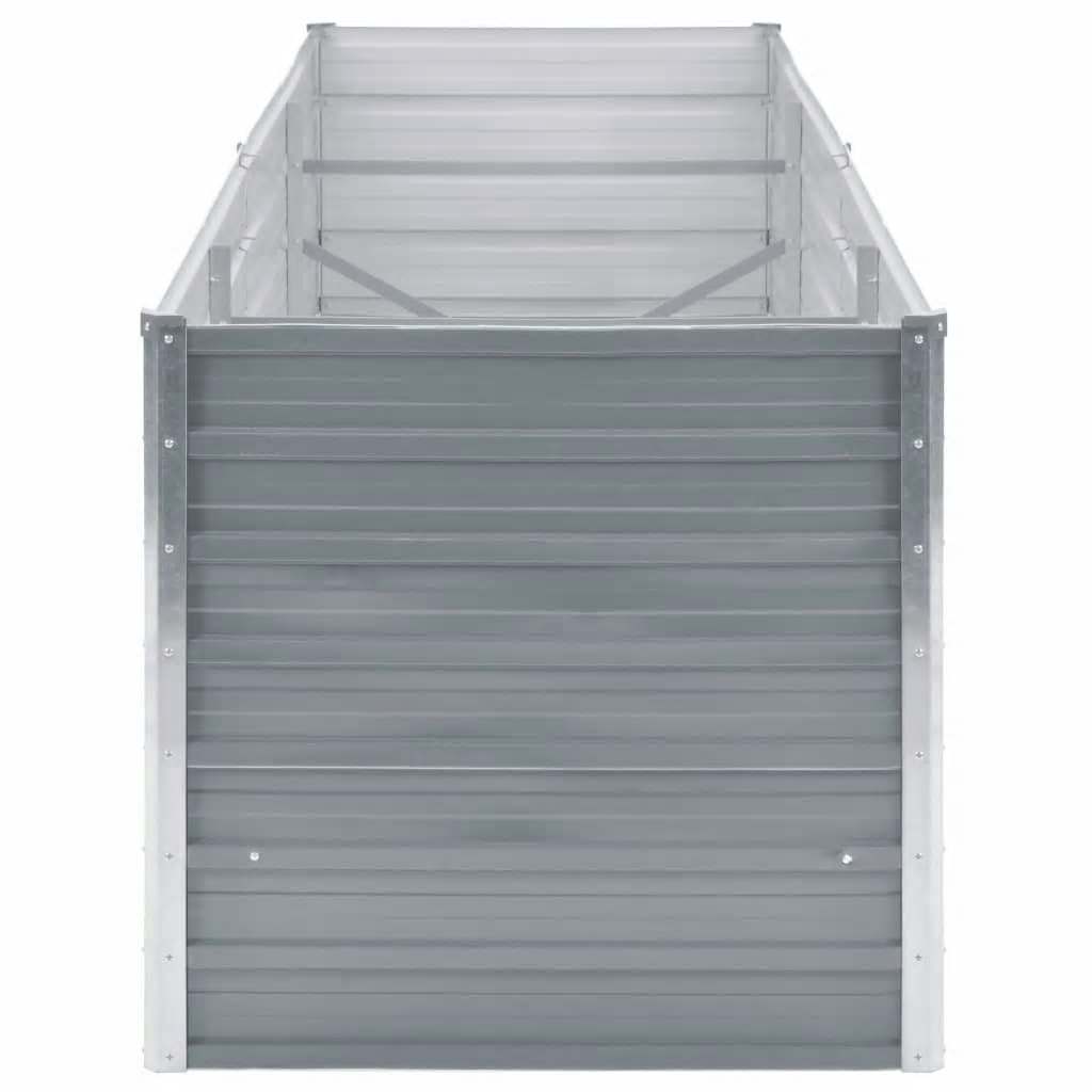 Garden Raised Bed Galvanised Steel 240x80x77 cm Grey