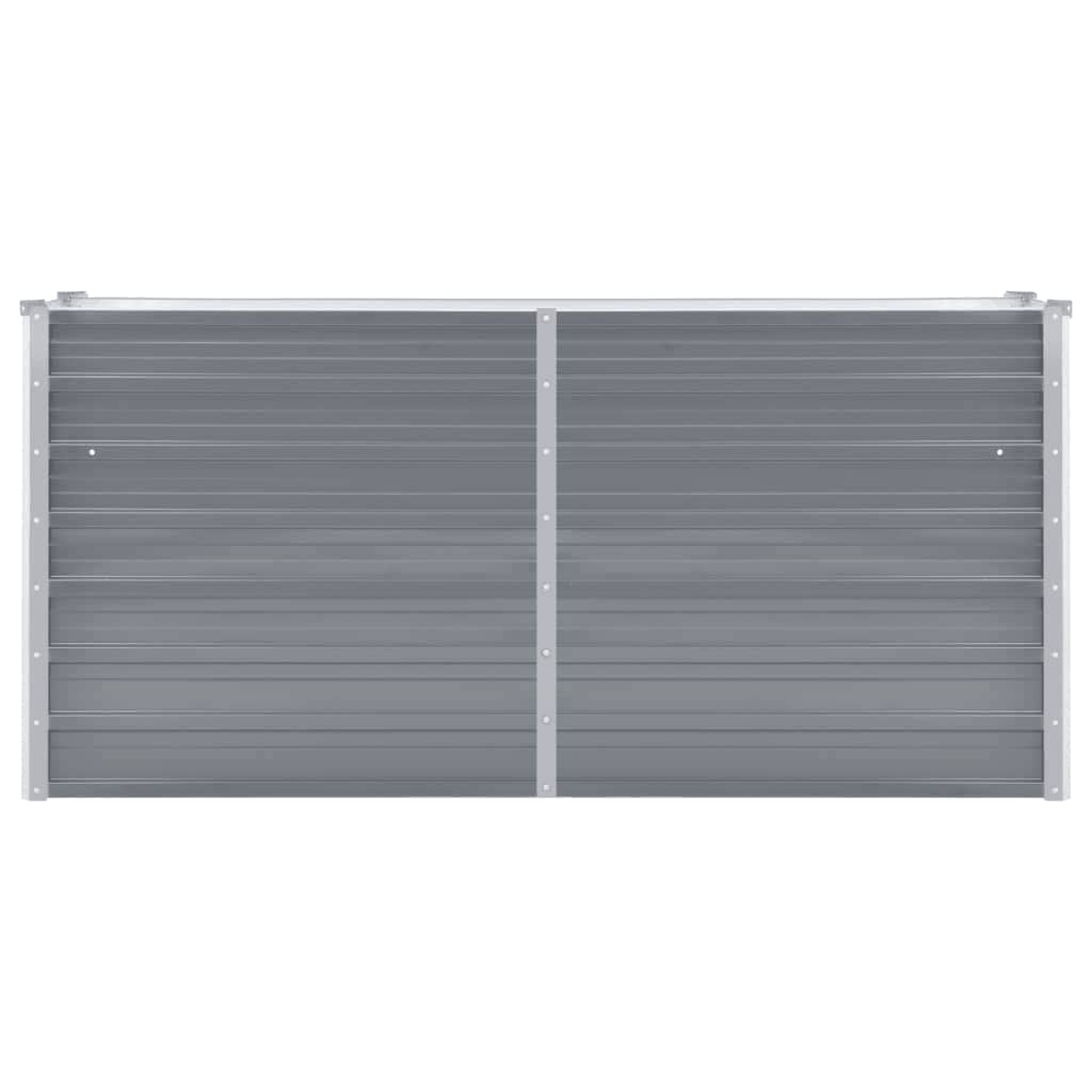 Garden Raised Bed Galvanised Steel 160x40x77 cm Grey
