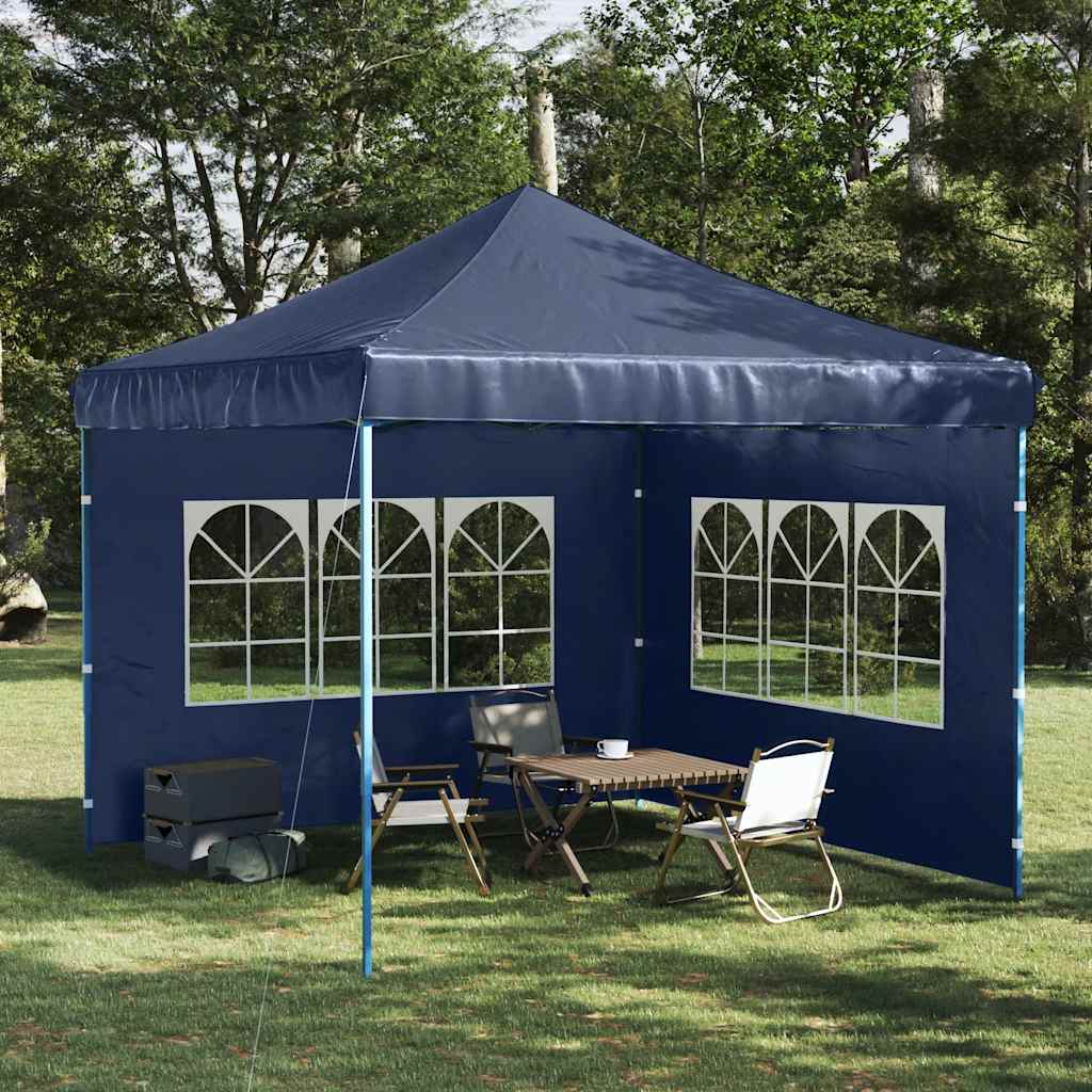 Party Tent Sidewall 2 pcs with Window PE Blue