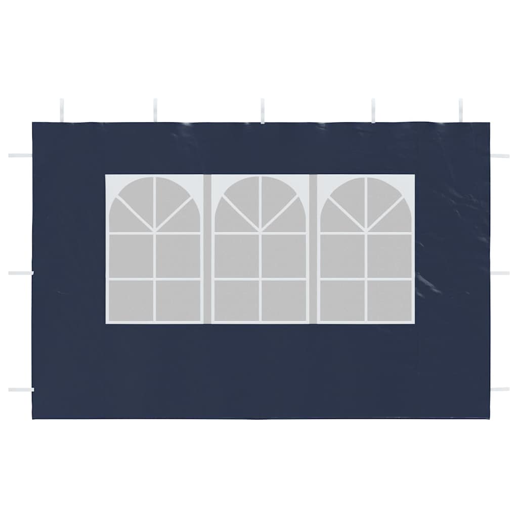 Party Tent Sidewall 2 pcs with Window PE Blue