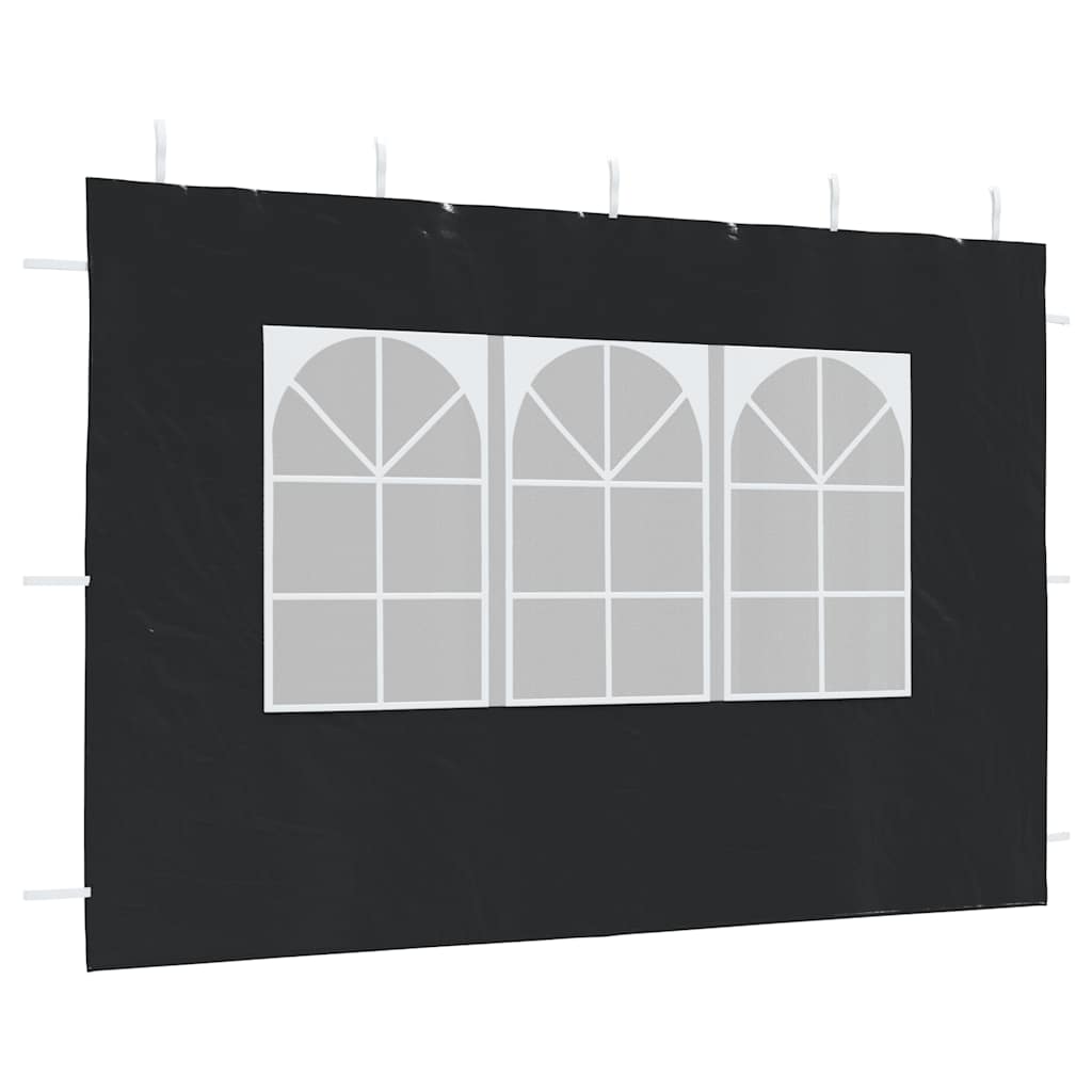 Party Tent Sidewall 2 pcs with Window PE Anthracite