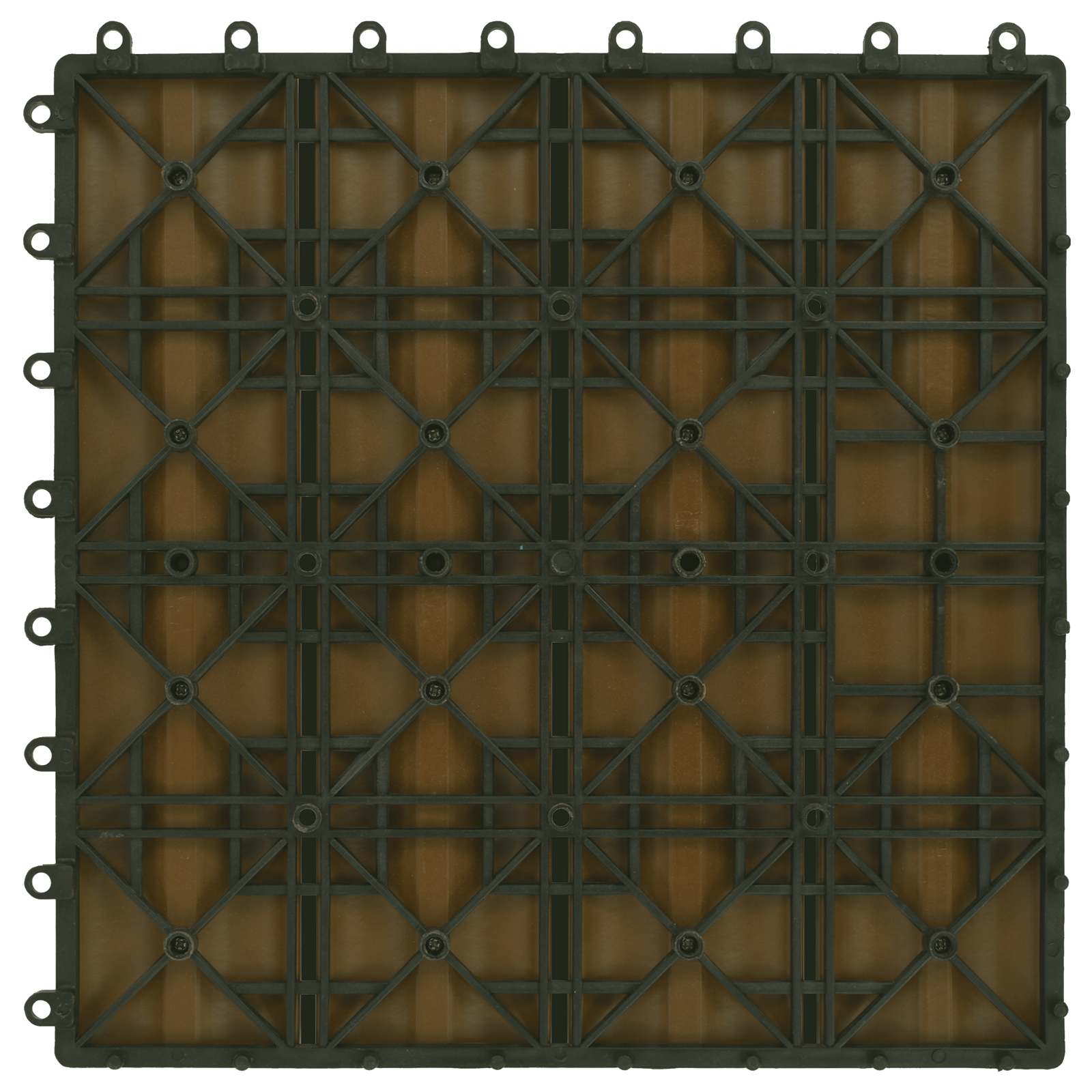 Decking Tile 3D Design 11 pcs Teak 30 x 30 cm WPC