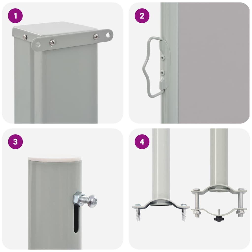 Patio Retractable Side Awning 100 x 300 cm Grey