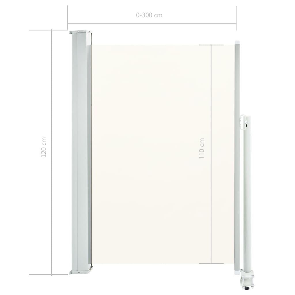 Patio Retractable Side Awning 120 x 300 cm Cream