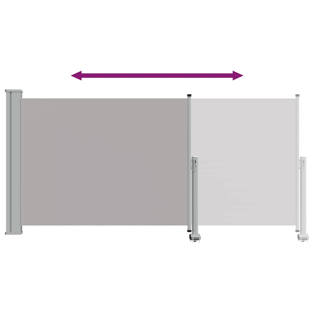 Patio Retractable Side Awning 120 x 300 cm Grey