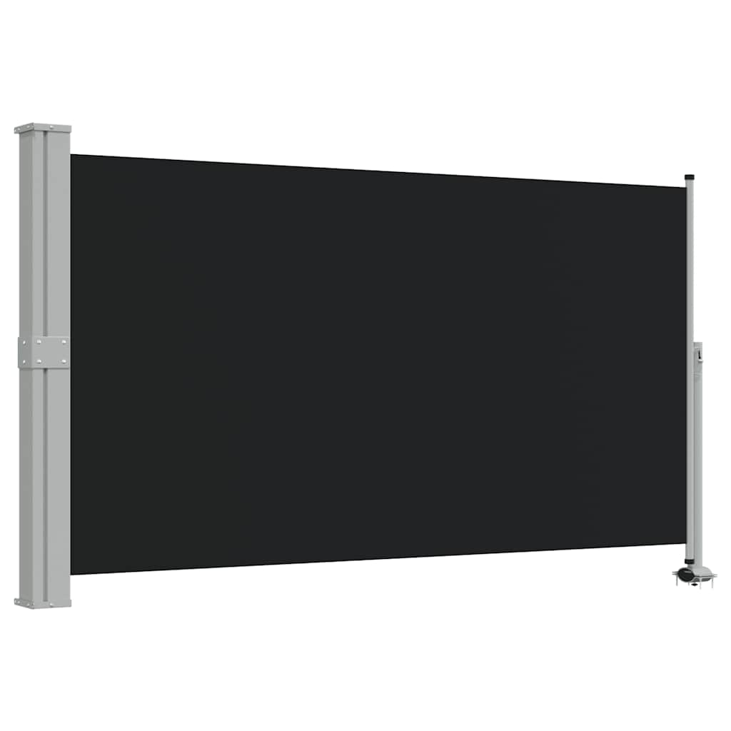 Patio Retractable Side Awning 140 x 300 cm Black