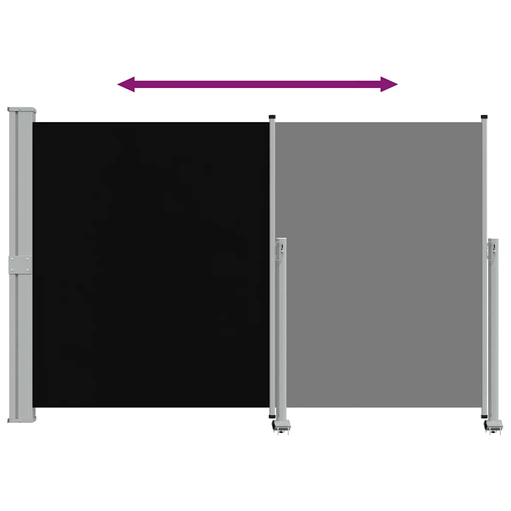 Patio Retractable Side Awning 160 x 300 cm Black