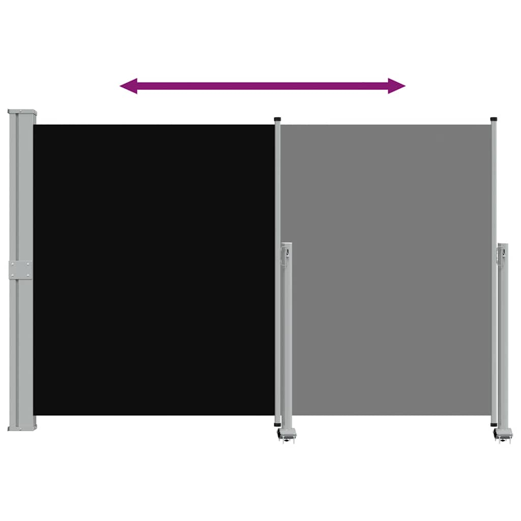 Patio Retractable Side Awning 160 x 300 cm Black