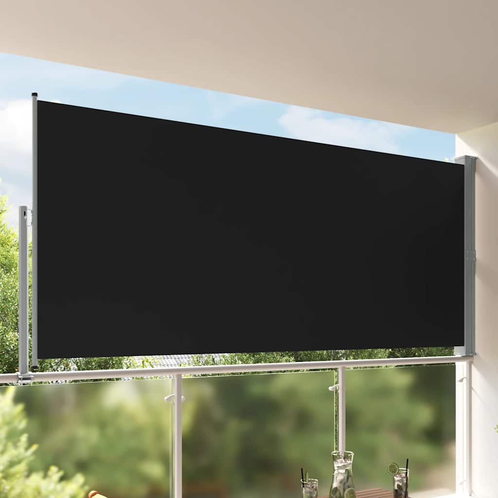 Patio Retractable Side Awning 160 x 300 cm Black