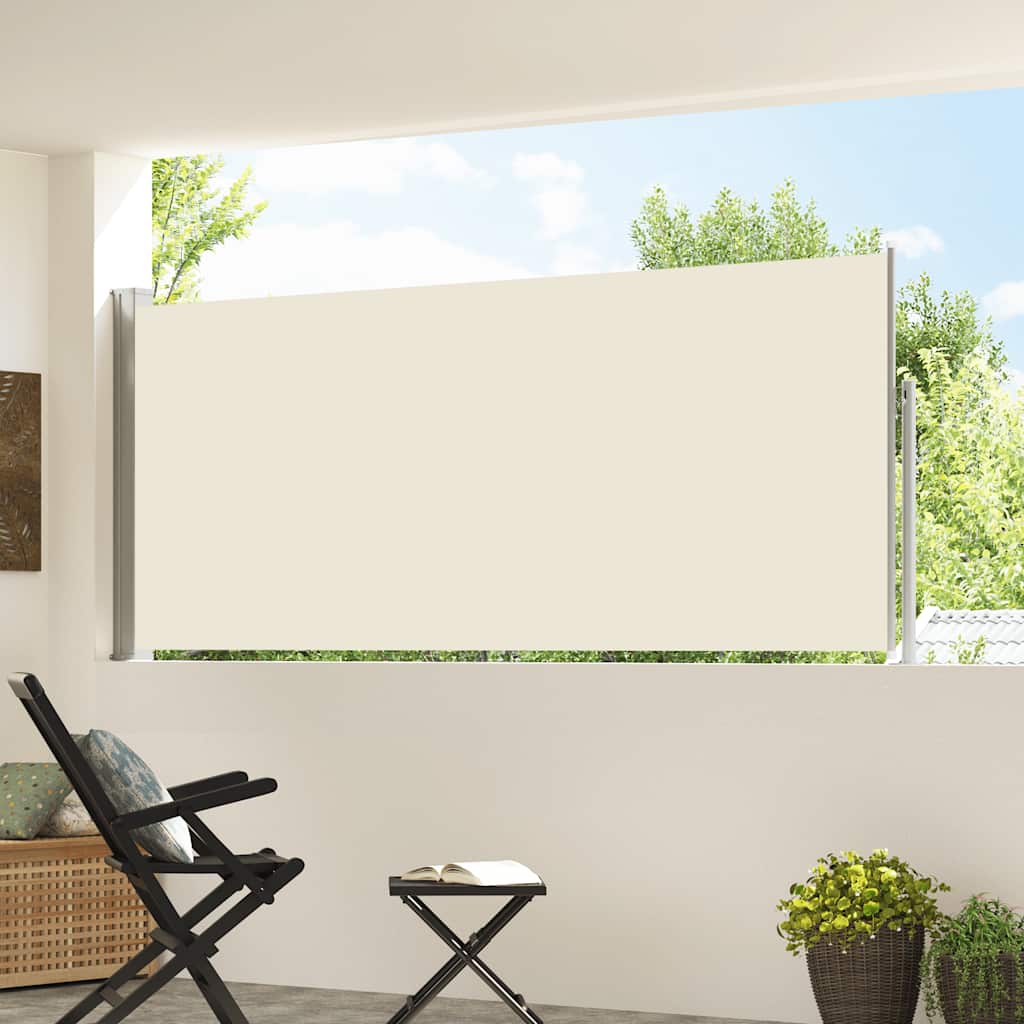 Retractable Side Awning 120 x 300 cm Cream