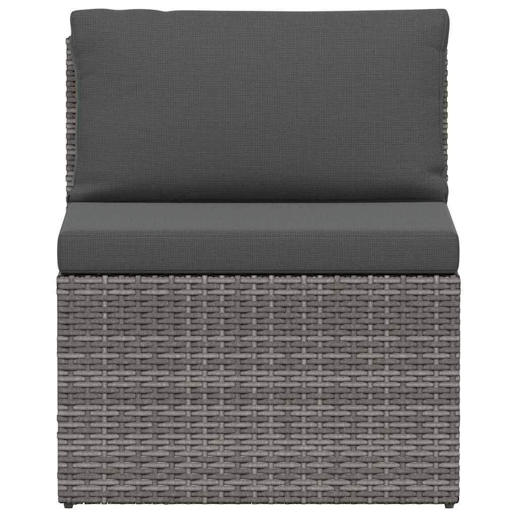 4 Piece Garden Lounge Set with Cushions Poly Rattan Grey