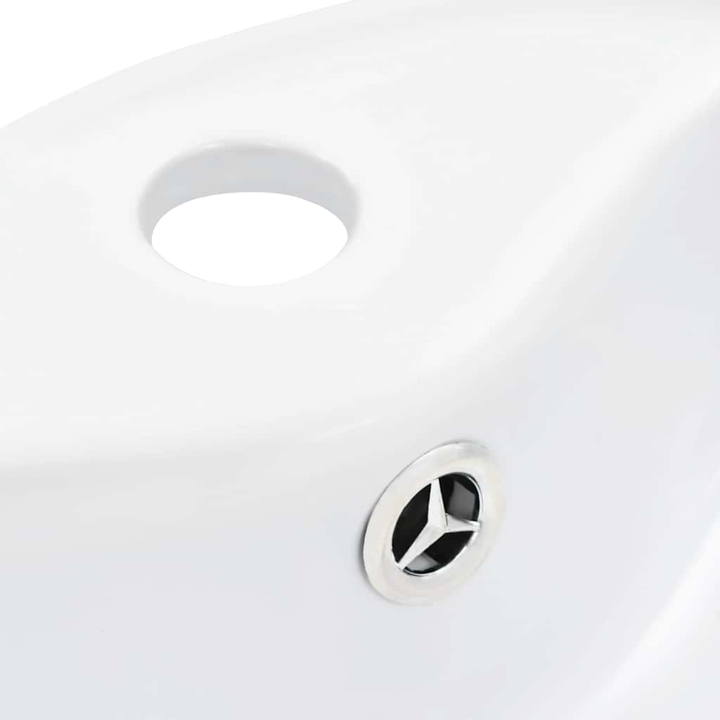 Wash Basin with Overflow 36x13 cm Ceramic White