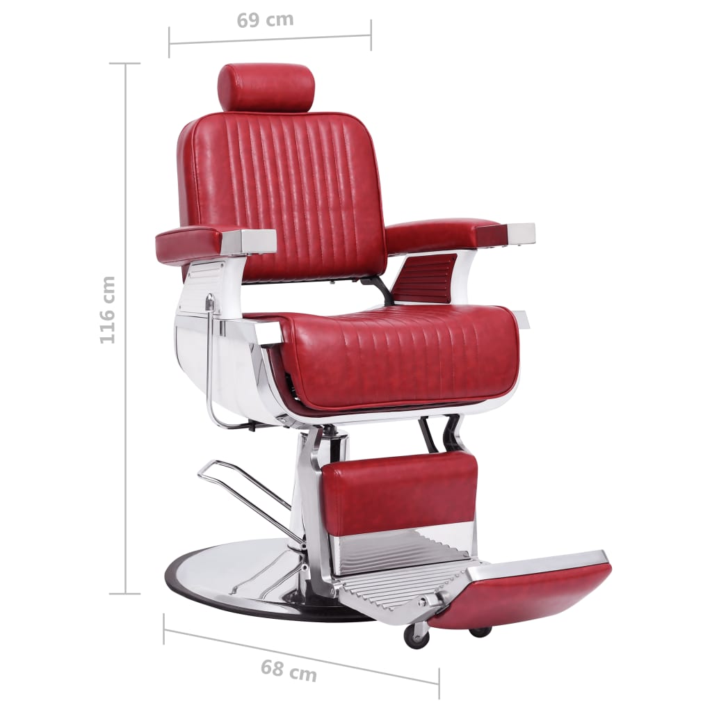 Barber Chair Red 68x69x116 cm Faux Leather