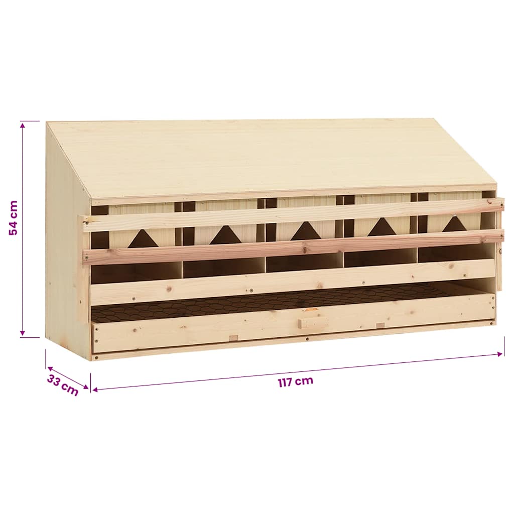 Chicken Laying Nest 5 Compartments 117x33x54 cm Solid Pine Wood
