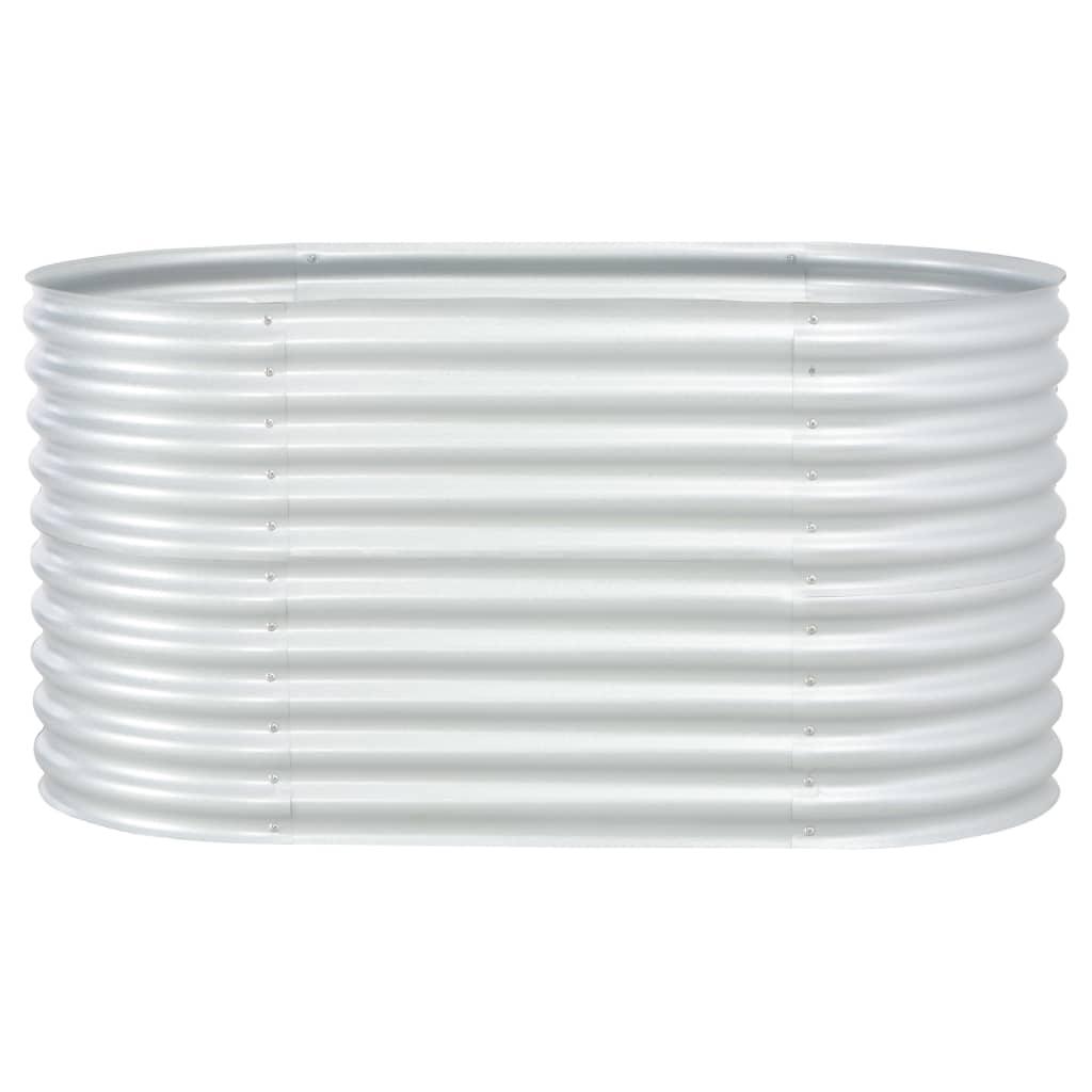 Garden Raised Bed 160x80x81 cm Galvanised Steel Silver