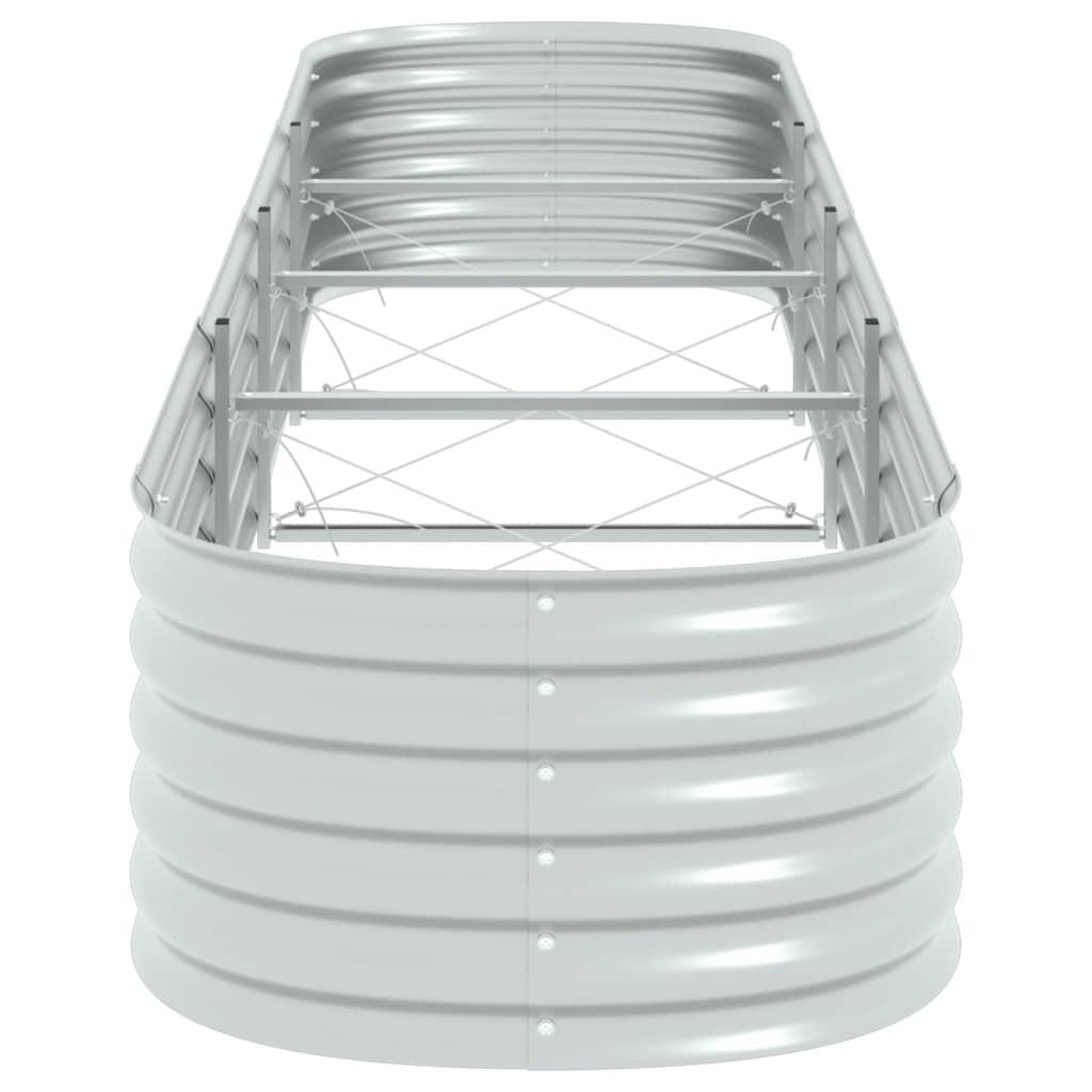 Garden Raised Bed 400x80x44 cm Galvanised Steel Silver