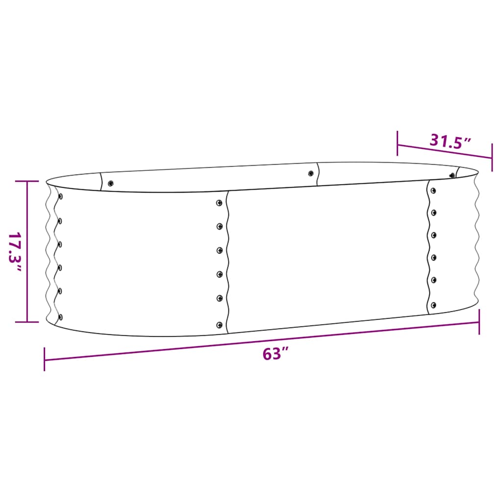 Garden Raised Bed 160x80x44 cm Galvanised Steel Silver