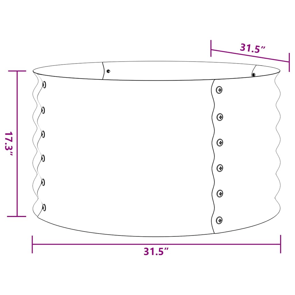 Garden Raised Bed 80x80x44 cm Galvanised Steel Silver