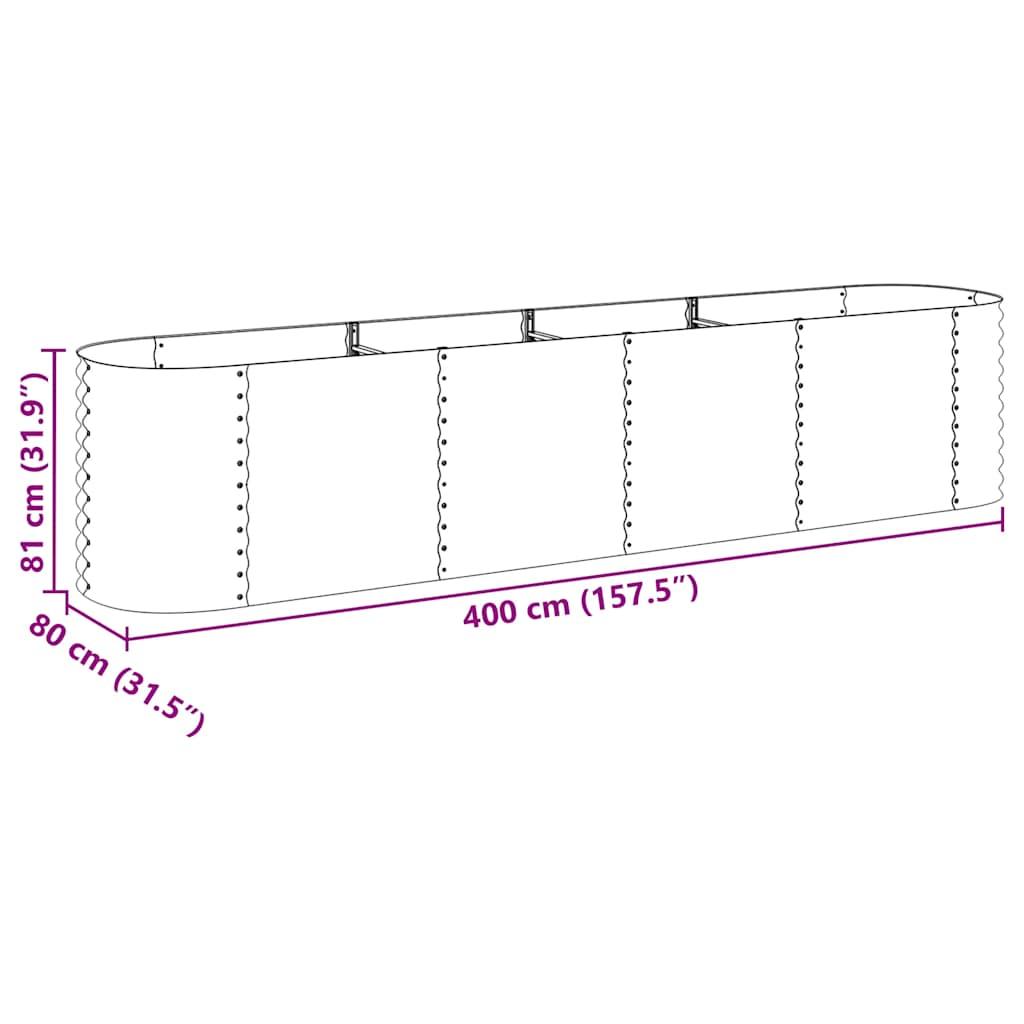 Garden Raised Bed 400x80x81 cm Galvanised Steel Grey