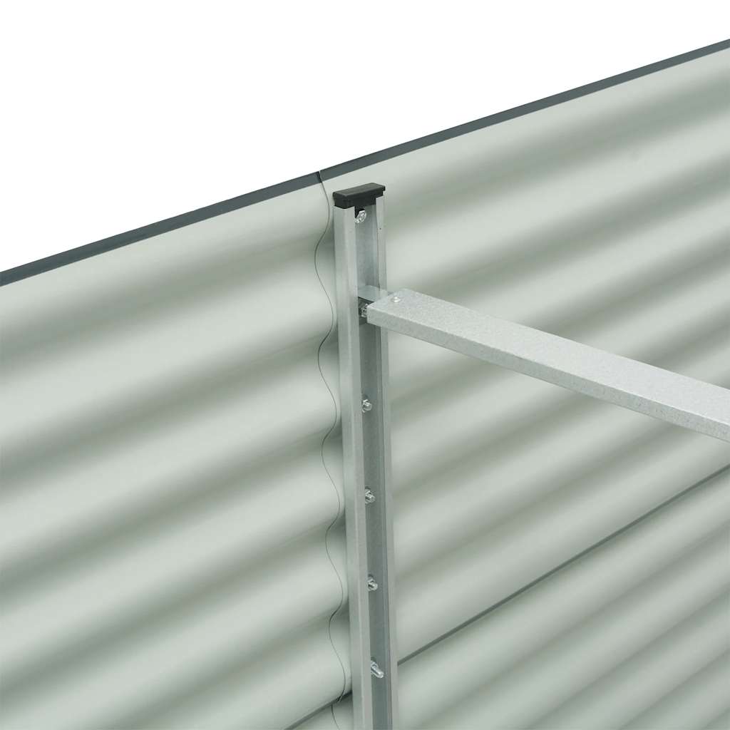 Garden Raised Bed 320x80x81 cm Galvanised Steel Grey