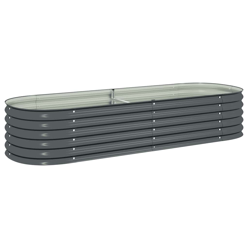 Garden Raised Bed 240x80x44 cm Galvanised Steel Grey